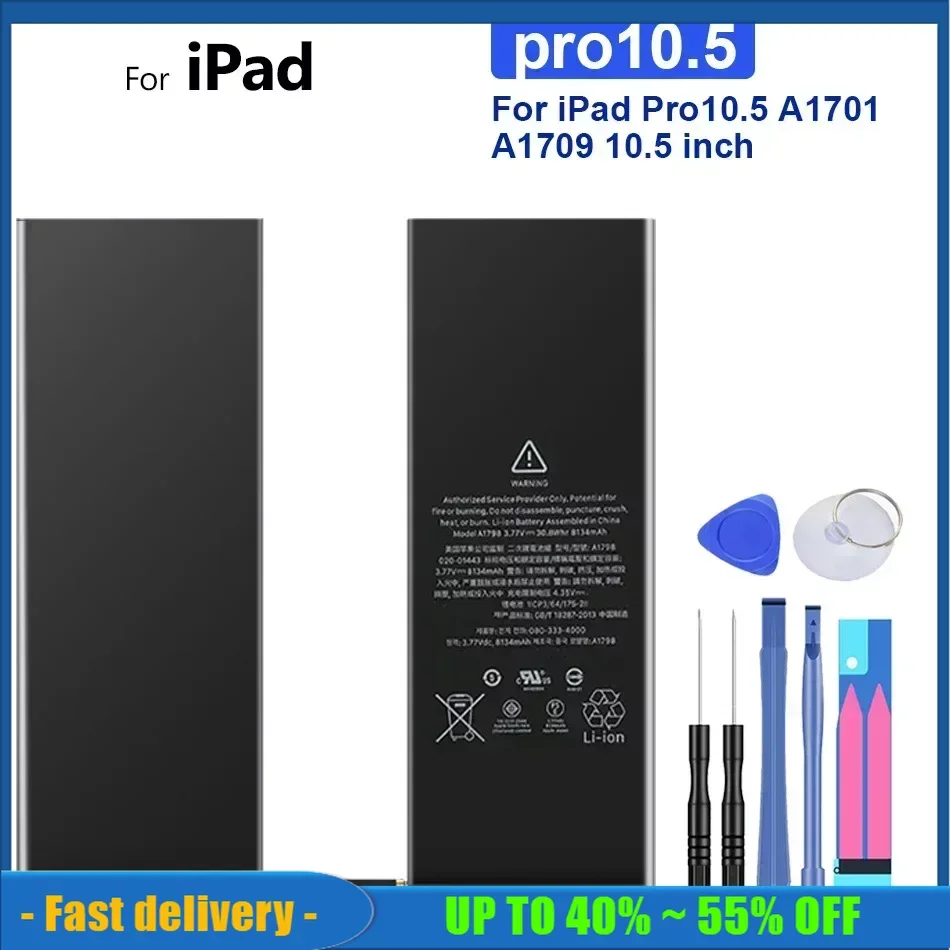 

8134mAh Batteries Spare Replacement High Quality Tablet Battery For Apple iPad Pro10.5 Pro 10.5 A1701 A1709 10.5 inch