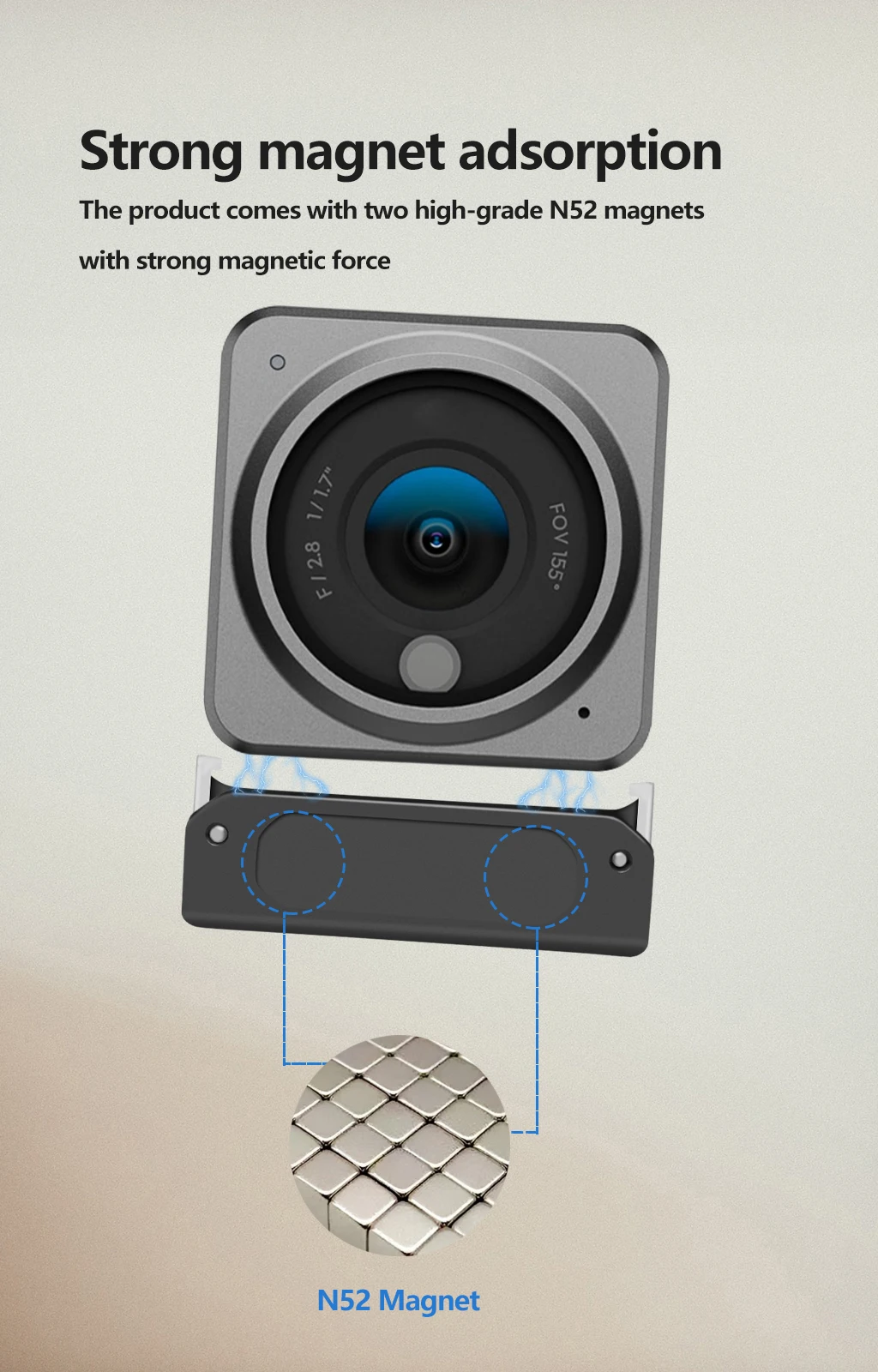 Für Osmo 360 Osmo Action 5pro 4 3 2 Kamera Magnetische Basis Schnellwechselplatte Schnellschalter 1/4 Schraube Stativadapter Befestigungshalterung – Detail 15