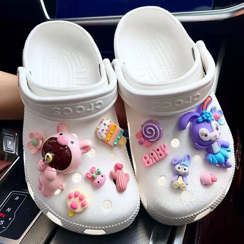 MINISO Anime Hello Kitty ciondoli per scarpe fai da te per Croc accessori Kawaii sandali 3D fibbia scarpe decorazione ragazze donne giocattoli regali