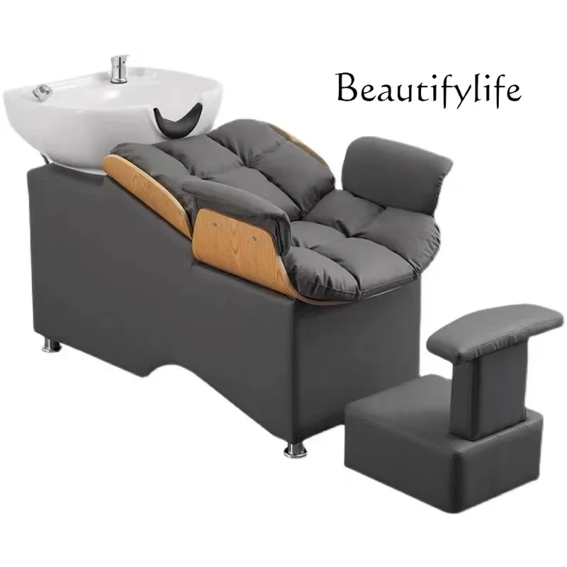 

Light Luxury Salon Hair Salon Lying Half Bed Internet Celebrity Salon Bed Massage Flushing Bed Wholesale