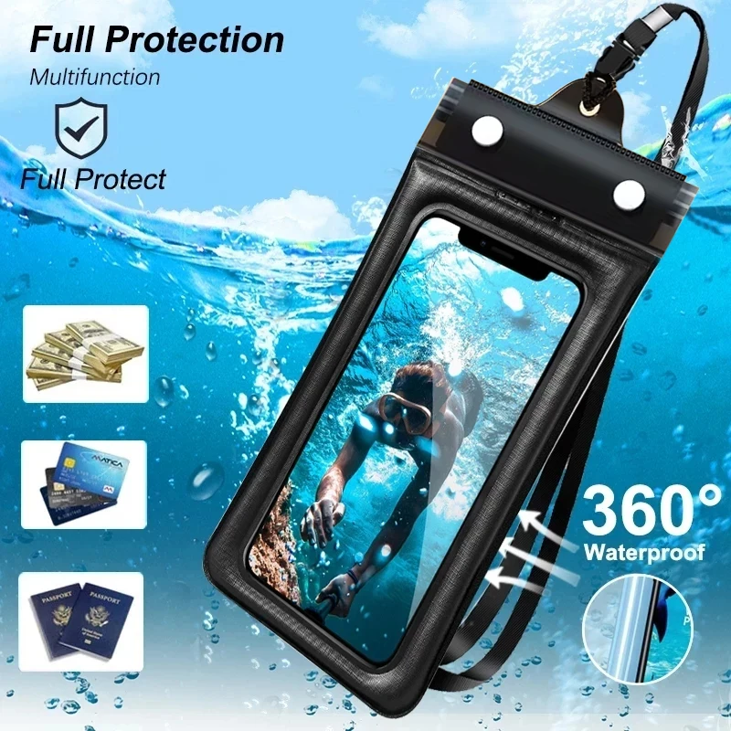 Universelle schwimmende airbag telefon tasche wasserdichte schwimmen tasche für iphone 16 15 14 13 11 pro max samsung s25 s24 s23 xiaomi 15 14 13 ultra fall