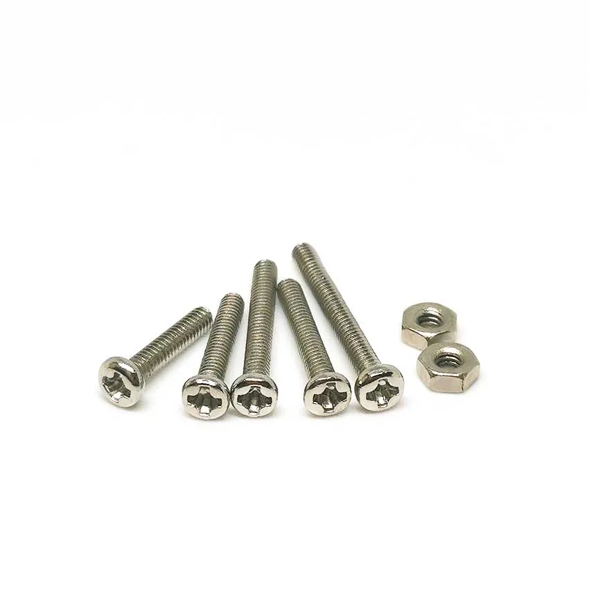 10Pcs Berlapis Nikel PM Cross Round Head Machine Screw M2 Micro Electronic Small Screw