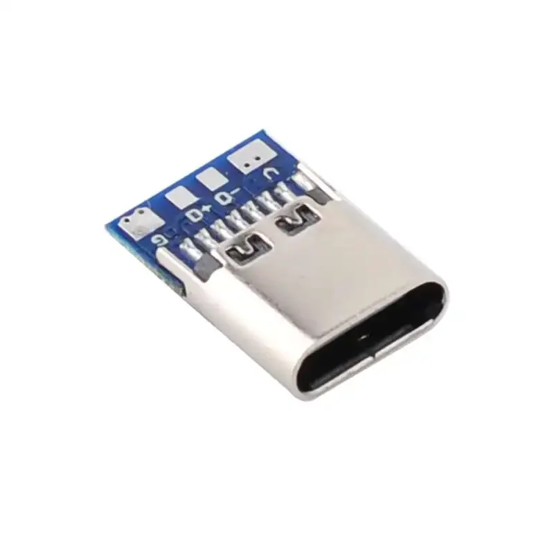 10PCS Simple USB C Socket Breakout 14 Pin USB 3.1 Type C Connector with Board Socket Female Solder Wires Fast Charging Interface