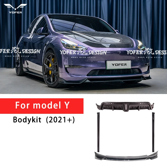 Modified Diffuser Lip Spoiler Accessories Factory Direct EV Parts Primer Universal Car Bumpers Body Kits for tesla Model Y