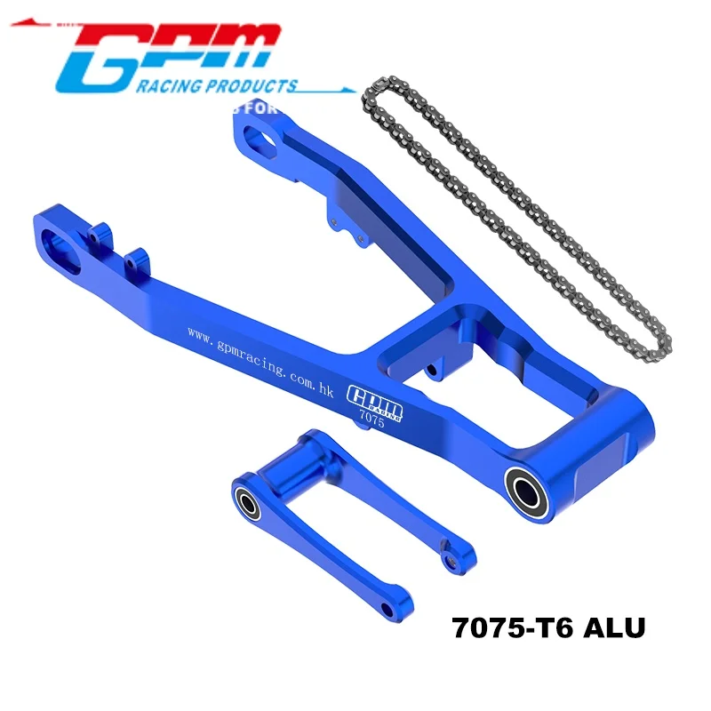 GPM MX3057 ALUMINIUM 7075 EXTEND SWING ARM (+ 30 MM) + PULL STANGE + KETTE FÜR LOSI 1/4 PROMOTO MX SM MOTORRAD RC Upgrade