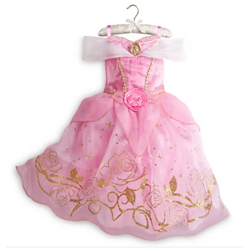 Disney Princess Costume Children Party Fancy Flower Vestido Christmas Birthday Carnival Dress Up Rapunzel Belle Disguise Frock