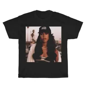 Vintage Aaliyah Graphic Unisex Shirt, Bootleg Rap Design Shirt, 90'S Clothing, Rap Gift For Him Her Crewneck Streetwear Menswear Top graphic tee zac brown sphere las vegas merch funny t shirt marcus the worm merch funny graphic tee Casual Soft Smooth