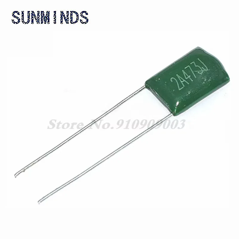 50PCS 2A473J 5mm 100V 47nF 473 2A473 Polyester Film capacitor