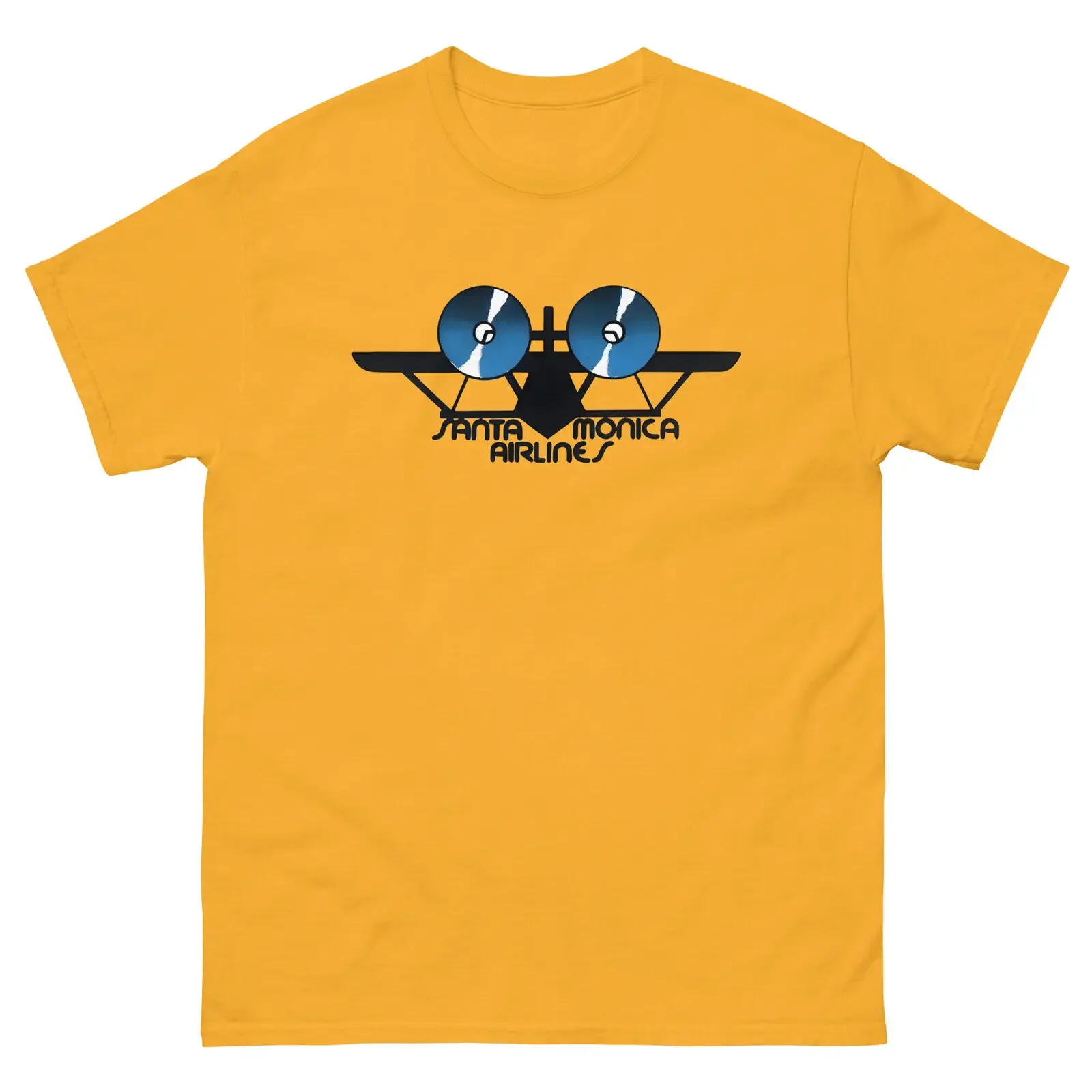 

Santa Monica Airlines Retro Aircraft Graphic T Shirt Men Breathable Cotton Crew Neck Tee