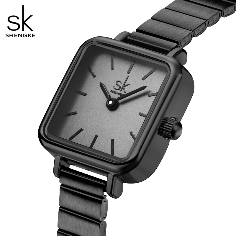 Shengke 2022 New Watch For Women Elegant Square Dial Montre Femme Adjustable Strap Luxury Japanese Quartz Relogio Feminino