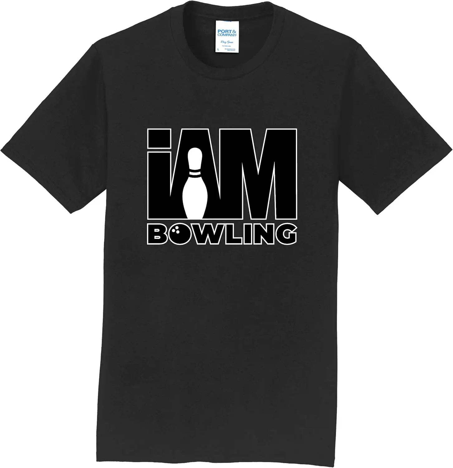 Logo Infusion - I AM Bowling Brand - Black T-Shirt 100% Cotton - Standard Logo Design 000C