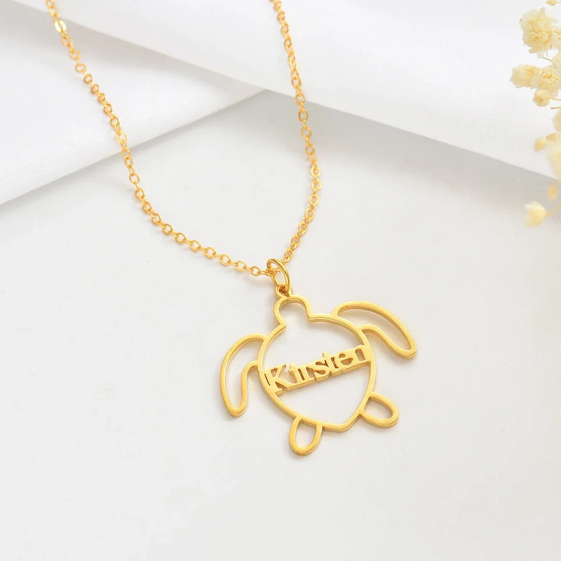 Custom Name Necklace Personalized Turtle Neckalce  Dainty Turtle Necklace  Animal Jewelry, Sea Animal Neckalce, Turtle Gifts for