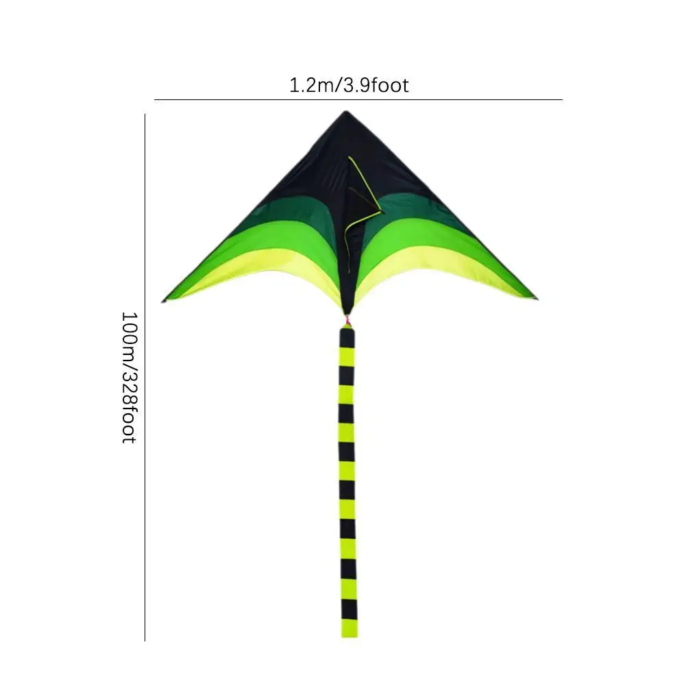 Cometa Triangular grande a prueba de viento de 1,2 m, juguete para adultos al aire libre, cometa voladora profesional con línea de pradera, cometa grande para Picnic, cuerda de 100m