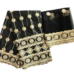 2025 Bazin Riche Fabrics African DIY Fabric High Quality Embroidery African Guinea Brocade Nigerian Gele Headtie 5+2 yards/lot