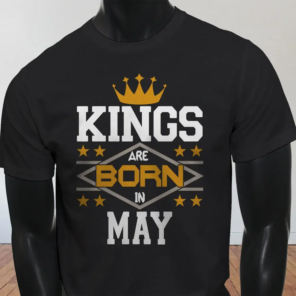 Лидер продаж, летняя мужская черная футболка Kings Born In May Crown Birthday Taurus Gemini, футболка Лидер продаж, летняя мужская черная футболка Kings Born In May Crown Birthday Taurus Gemini, футболка
