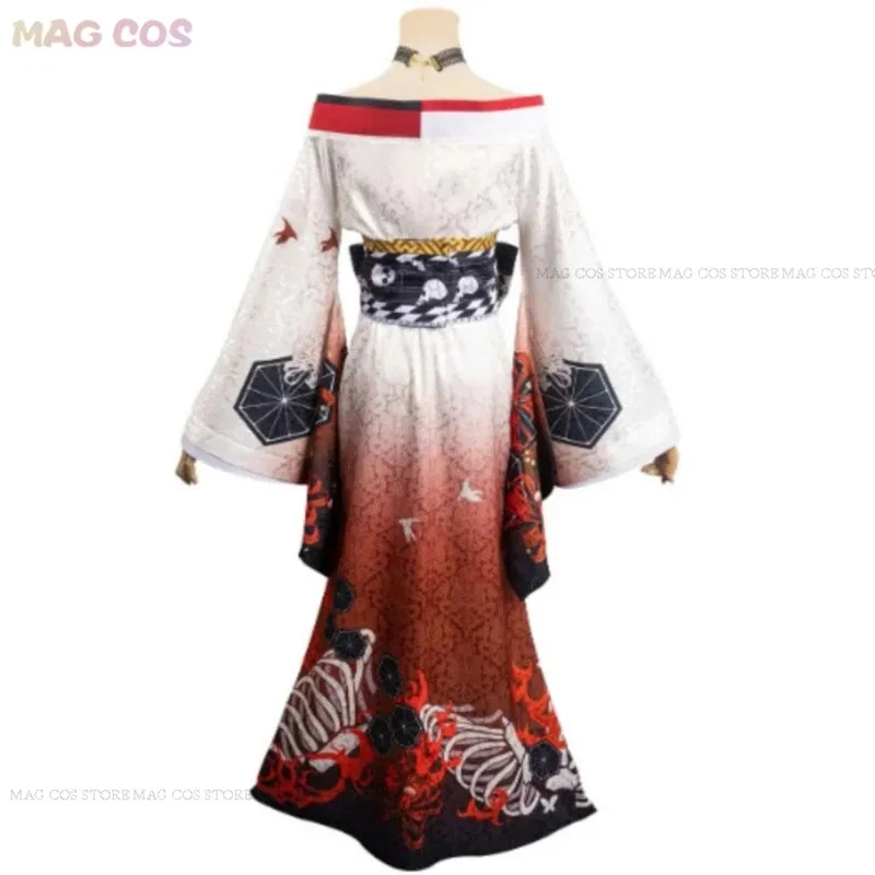 sisi 2233Anime Chainsaw Cosplay Costume Hyakkiyakou‘s Shutendoji Japanese Kimono Bathrobe Makima Wig Woman Sexy Halloween