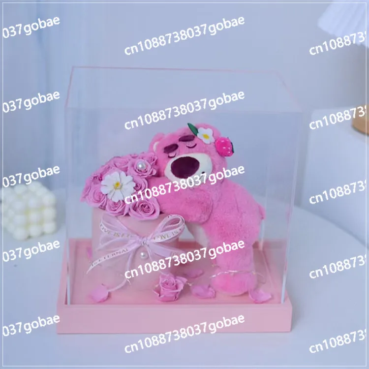 Internet Celebrity Flower Strawberry Bear Bucket Rose Bouquet Jewelry Valentine's Day Christmas Girlfriend Birthday Gift