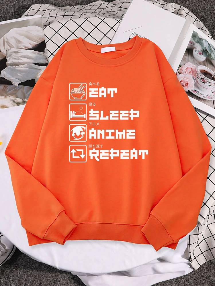 

My Day Eat Sleep Anime Repeatwomen Hoodie Harajuku Creativity Sweatshirts Street Hoodedouterwear Autumn Aesthetic Sportswears