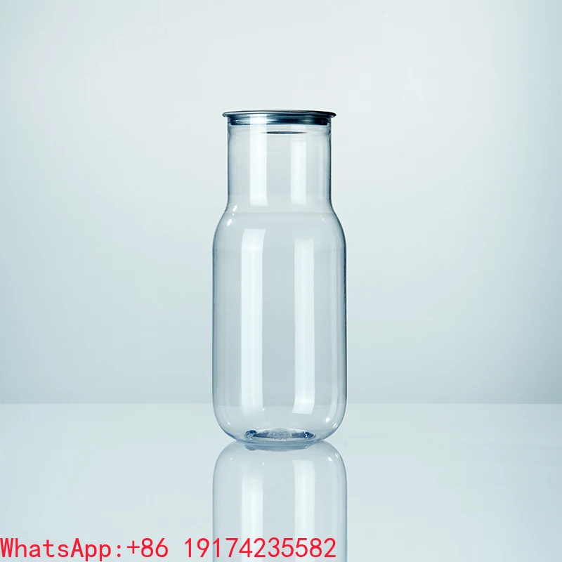 

New Trend PET Juice Bottle Plastic Water Beverage With Aluminum Lid