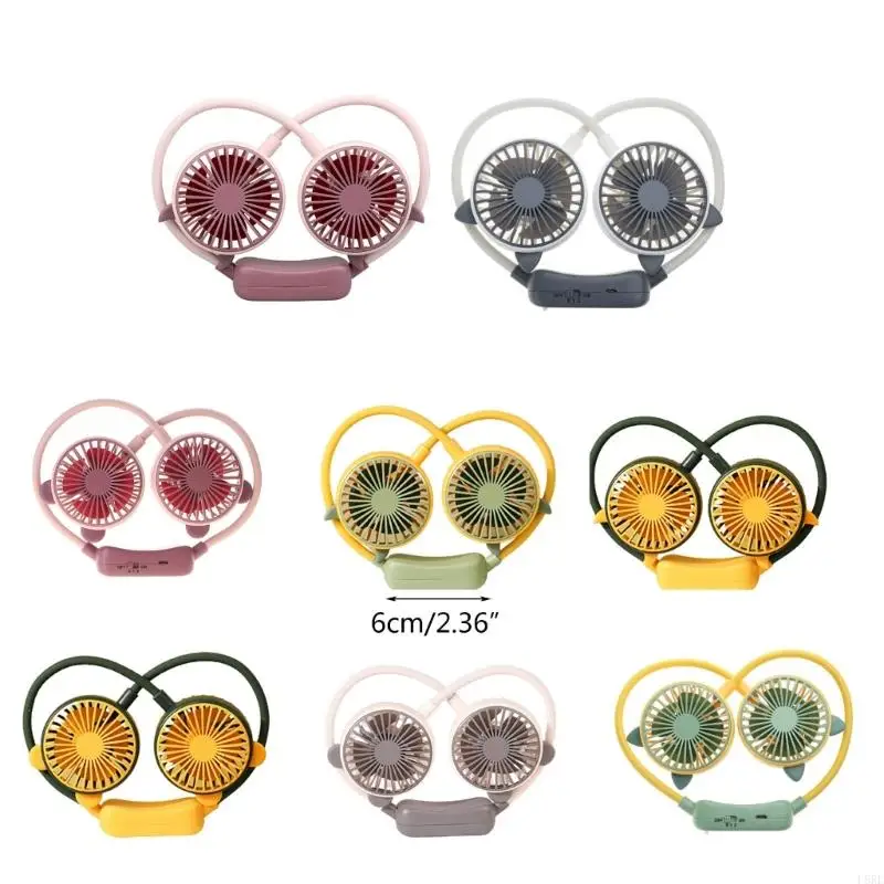 Quạt mini gấp L8RE Quạt cổ rảnh tay Quạt sạc Quạt thể thao yên tĩnh cho gia đình Quạt động ngoài trời 2 tốc độ