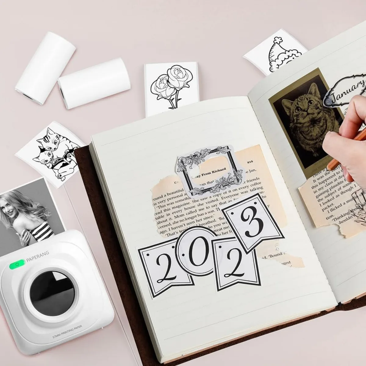 57x30mm White Self-Adhesive Sticker Paper BPA-Free Waterproof for Kids Instant Camera, Portable Printer, Photo Journal DIY