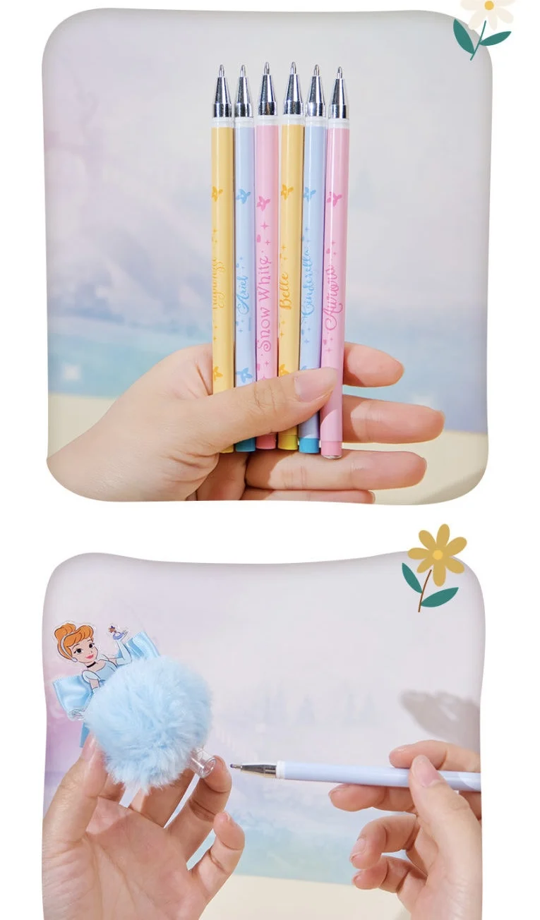 قلم حبر جاف للأميرة الكرتونية من ديزني، قلم جل لطيف متعدد الألوان، أدوات مكتبية للطلاب، قلم ضغط بعشرة ألوان #6