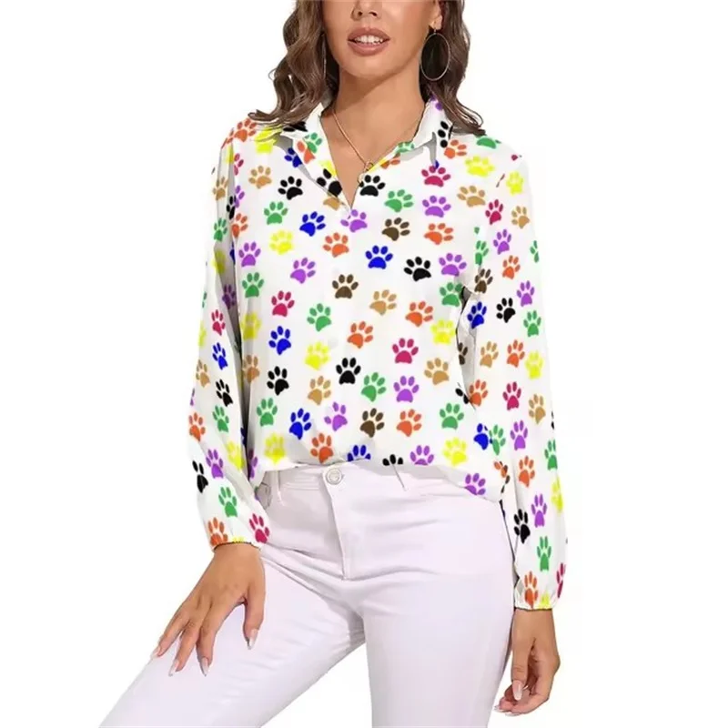 بلوزة كلاسيكية مطبوعة على شكل كلب ألماني صور ظلية لعيد الميلاد بلوزات جرافيك كاواي للسيدات ملابس الشارع قمصان صيفية كبيرة الحجم