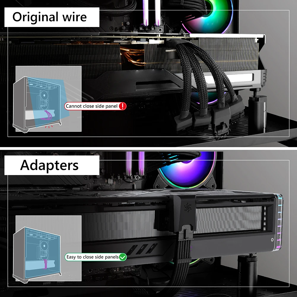 ATX3.0 12VHPWR 12+4Pin 450W STD/RVS 90/180 Degree Angled Power Supply Cable Adapter for RTX 4090 4080 4070 Ti 3090 Graphics Card