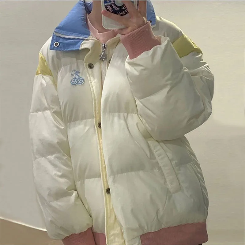 

Womens Jacket Hooded Parka Winter Puffer Thick Warm Female Down Cotton Coat Zipper Padded Thickening Outwear Abrigos De Plumas