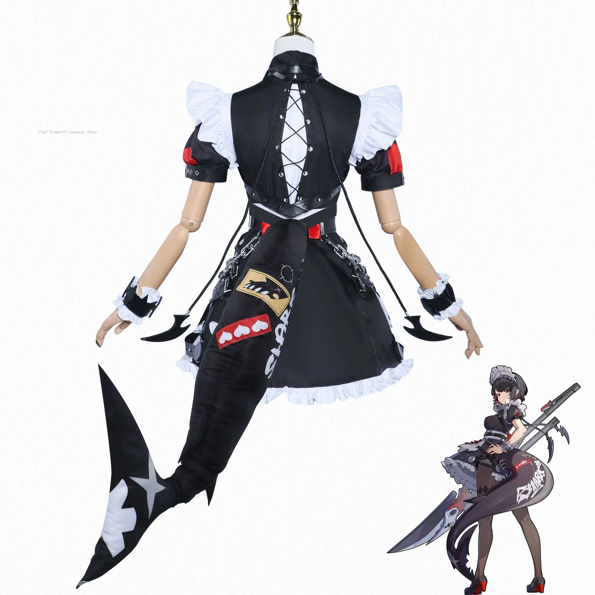 Game Zenless Zone Zero Ellen Joe Maid Cosplay Costume Wig Hairpin Prop Anime Uniform Women Men Halloween Outfit Role Play Shoes