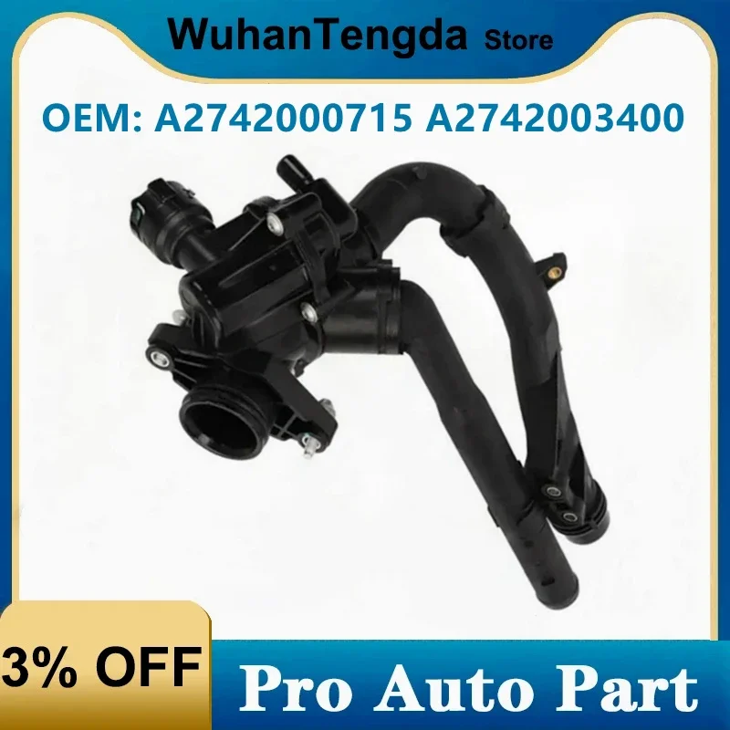 

A2742000715 2742000715 Engine Coolant Thermostat For Mercedes Benz W205 W212 W213 GLC GLK CLS C200 C300 A2742003400 2742003400