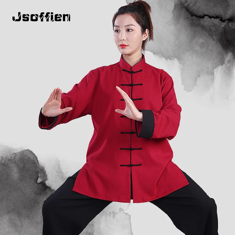 عالية الجودة امرأة الصينية Taichi موحدة رجل Taiji Wushu الملابس رجل الكونغفو الصباح ممارسة فنون الدفاع عن النفس الجناح تشون الزي