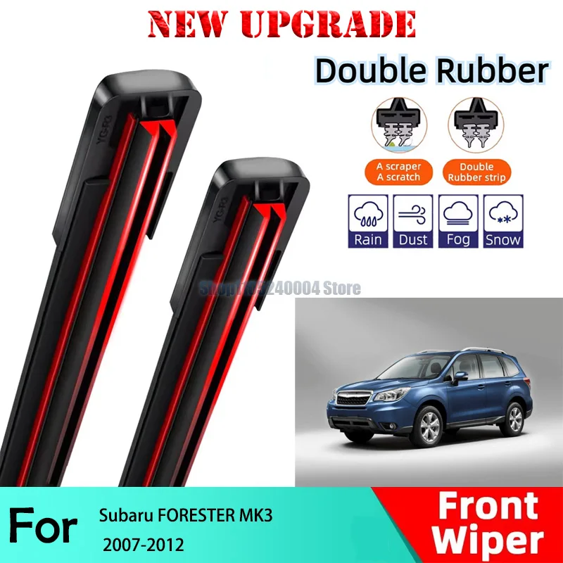PCS Car Wiper For Subaru FORESTER MK3 2007-2012 Front  Wiper Blades Brushes Auto Accessories 2008 2009 2010 2011 inch 24+18