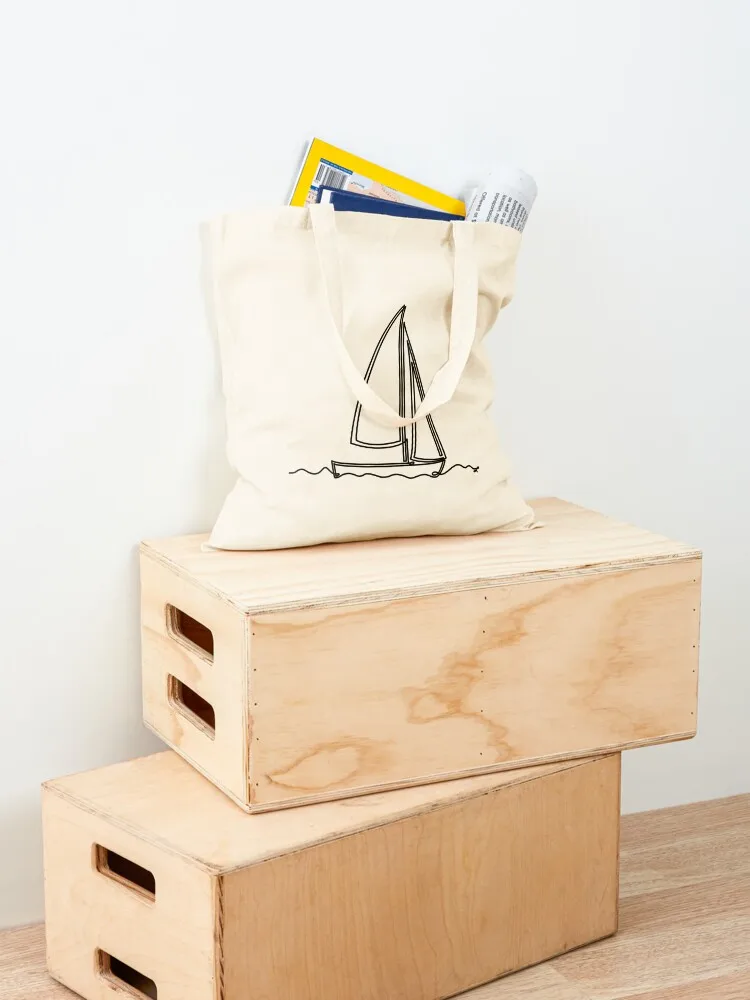 Sailboat (white design) Tote Bag sacs de shopping large tote bag handbag cute pouch bag