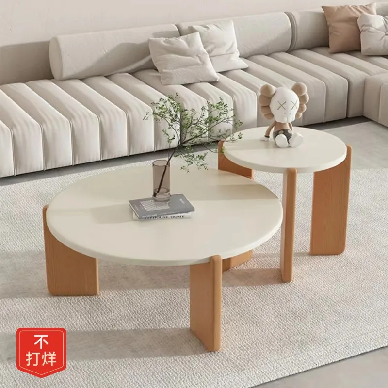 

White Wood Round Coffee Tables Luxury Nordic Simple Floor Cheap Coffee Table Clear Minimalist Home Furniture