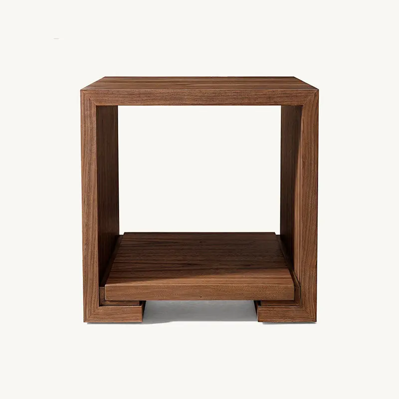 American Country Modern Designer Solid Wood square Living Room Sofa Side Table Bedside Table Bedroom Nightstand Minimalist
