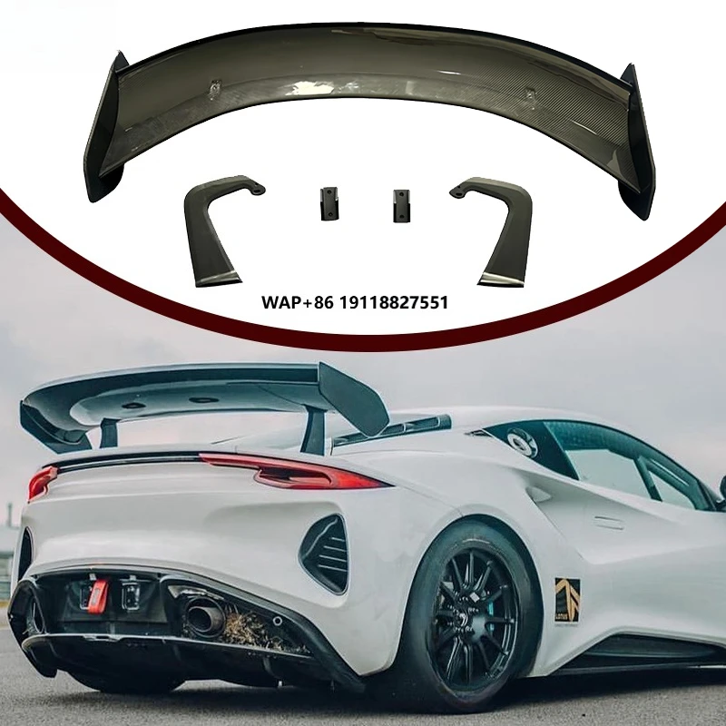 High Quality Dry Carbon Fiber Wing Rear Spoiler for Lotus Emira Trunk Spoiler GT4 Style Auto Parts