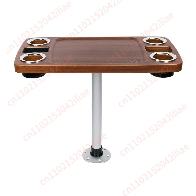 RV Detachable Teak Lacquered Dining Table Yacht Aluminum Alloy Movable Table Legs Tabletop Support