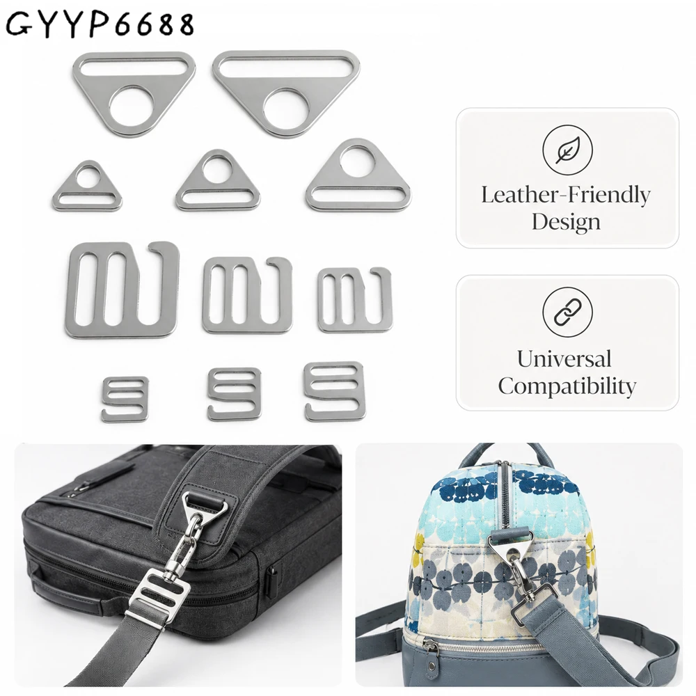 10/50/100PCS 15mm 20mm 25mm 32mm 38mm Stainless Steel Adjuster Square Buckle For Bag Strap Webbing Triangle Ring Accessories