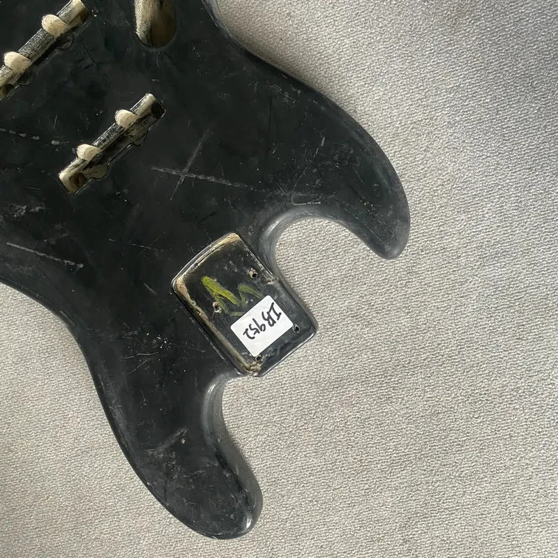 IB952 Black Color Soild Wood 4 String Electric Guitar Bass Body Left Hand JB Pickups Paints Scratches Replace and DIY view 6