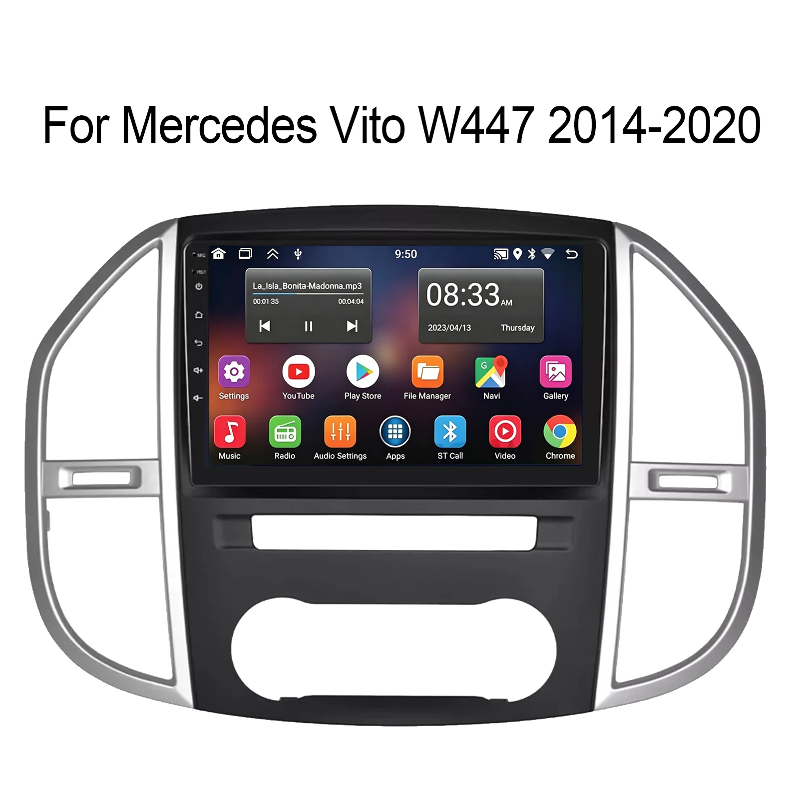 ESSGOO Autoradio 10 Zoll Android 15 für Mercedes Vito W447 2014-2020 Kabelloses Carplay Bluetooth GPS Navi FM RDS WIFI SWC DA