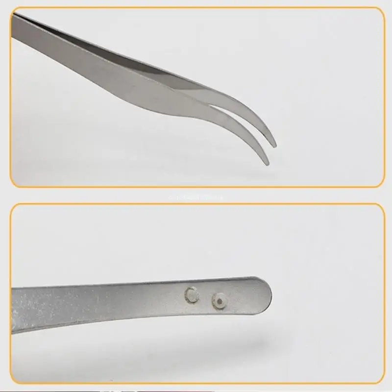 Professional Slant Tip Fine Point Tweezers for Accurate Personals Grooming Technicians Beauticians, Stainless Dropship