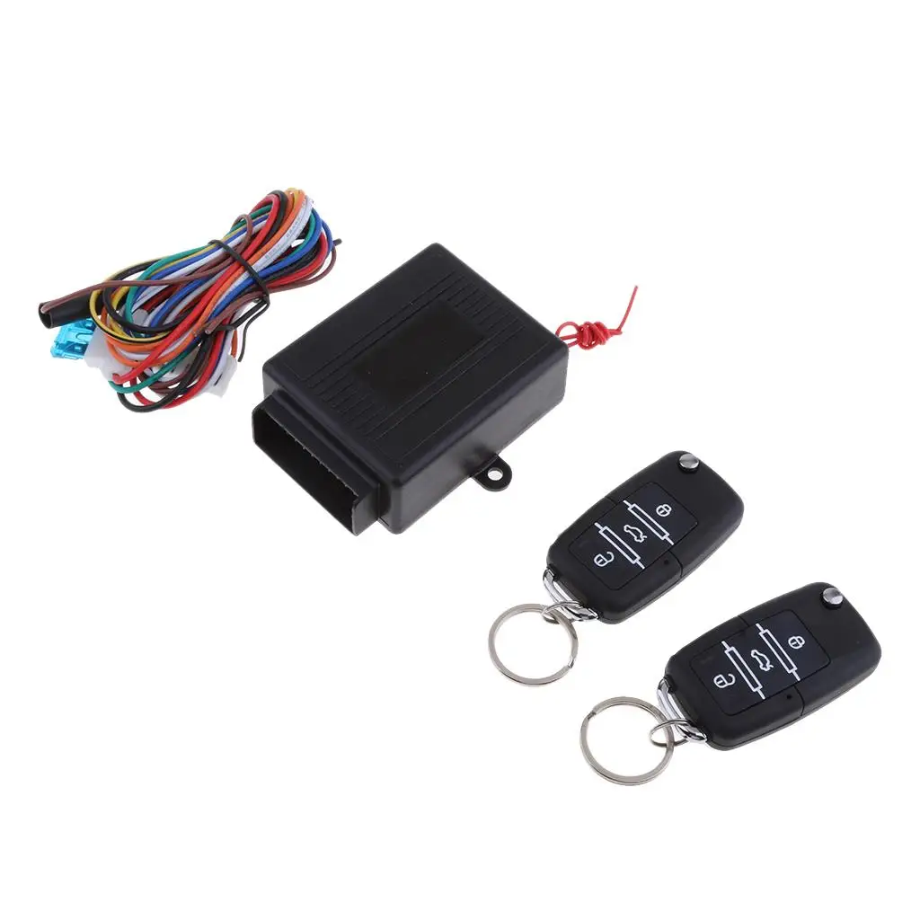 Universal Car Remote Keyless Entry System with Four Button Controllers Car Door Locking Remote for 12V Vehicle Security