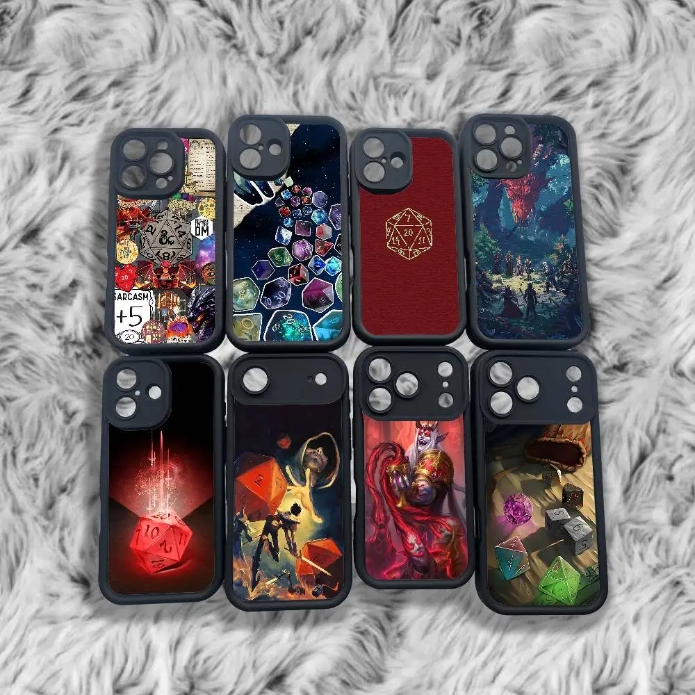 

D-Dungeons D-Dragons D-DnDS Phone Case For iPhone 17,16,15,14,13,12,11,Pro,Max,Plus,X,XS,SE4,E,Mini Black Thickened border Case