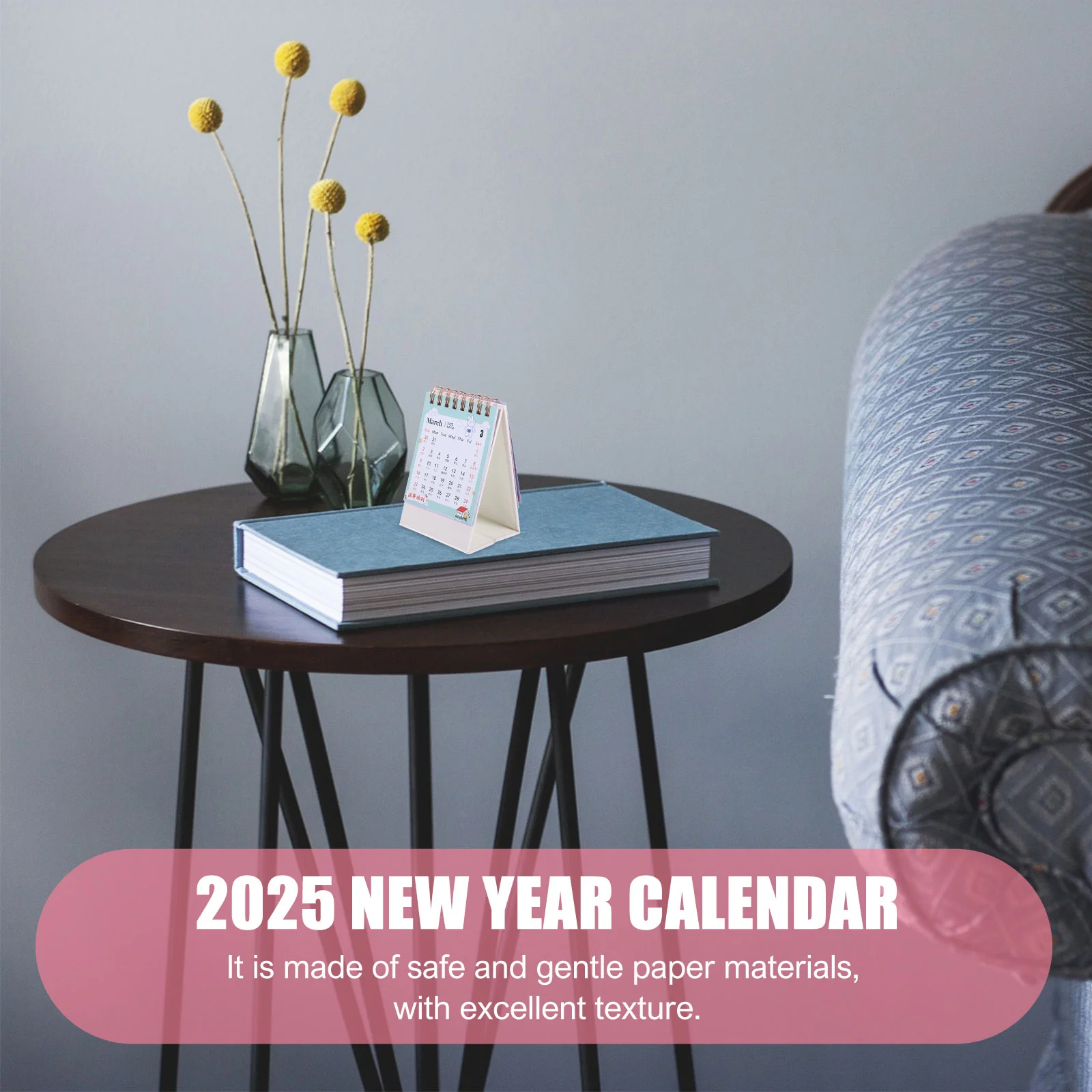 2025 calendário de mesa blotter ano acadêmico planejador diário levante-se calendários para decoração de escritório pequeno vertical