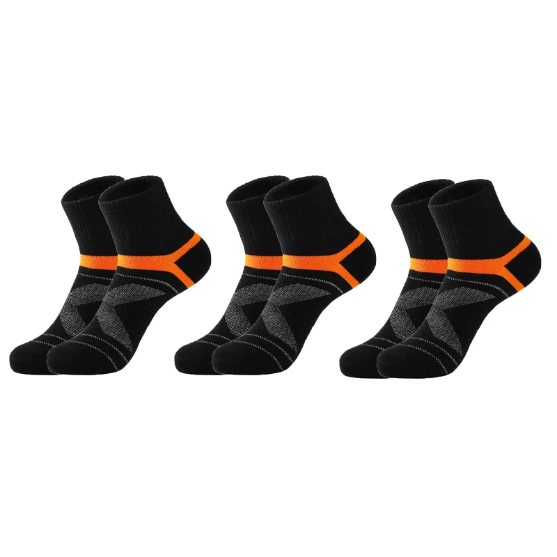 

3 Pairs High Quality Men Cotton Socks Black Sports Socks Casual Soft Running Hiking Summer Absorb Sweat Breathable Male