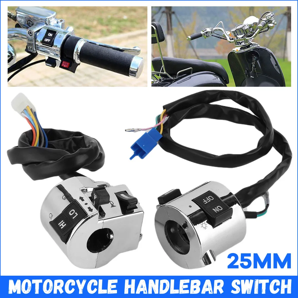 

Motorcycle Handlebar Switch Control Button for Turn Signal Headlight Horn 25mm Universal Moto Accessories