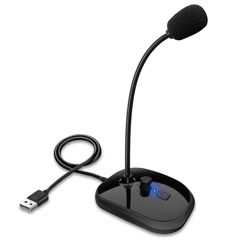 Desktop Mic Gaming Microphone Desktop Setup Adjustable Microphone Flexible Neck High Sensitivity Indicator Light