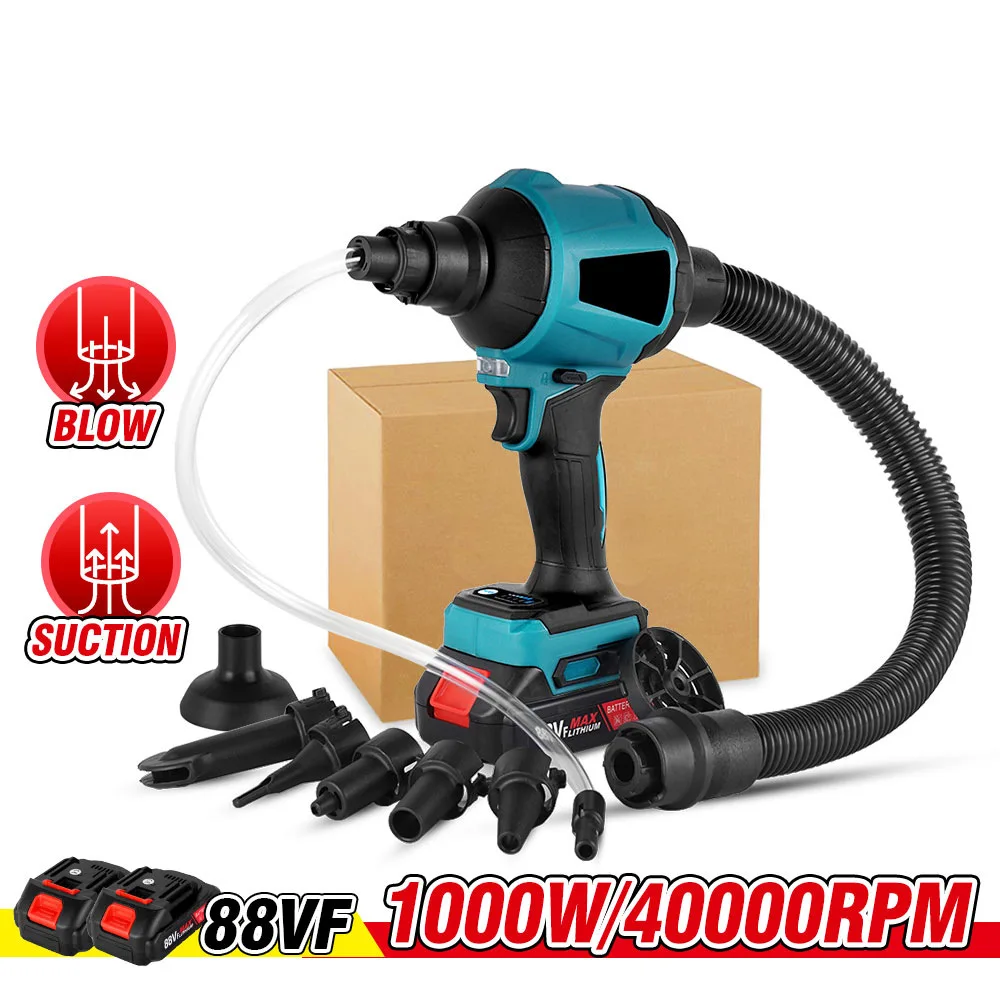 

8 in 1 1000W 40000RPM Cordless Dust Blower Inflator Vacuum Function Multifunction Rechargeable Blower For Makita 18V Battery