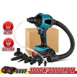 8 in 1 1000W 40000RPM Cordless Dust Blower Inflator Vacuum Function Multifunction Rechargeable Blower For Makita 18V Battery